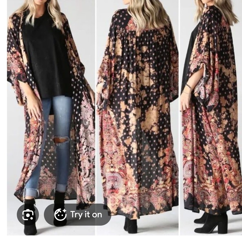 Long flowy duster kimono boho Angie gypsy witchy